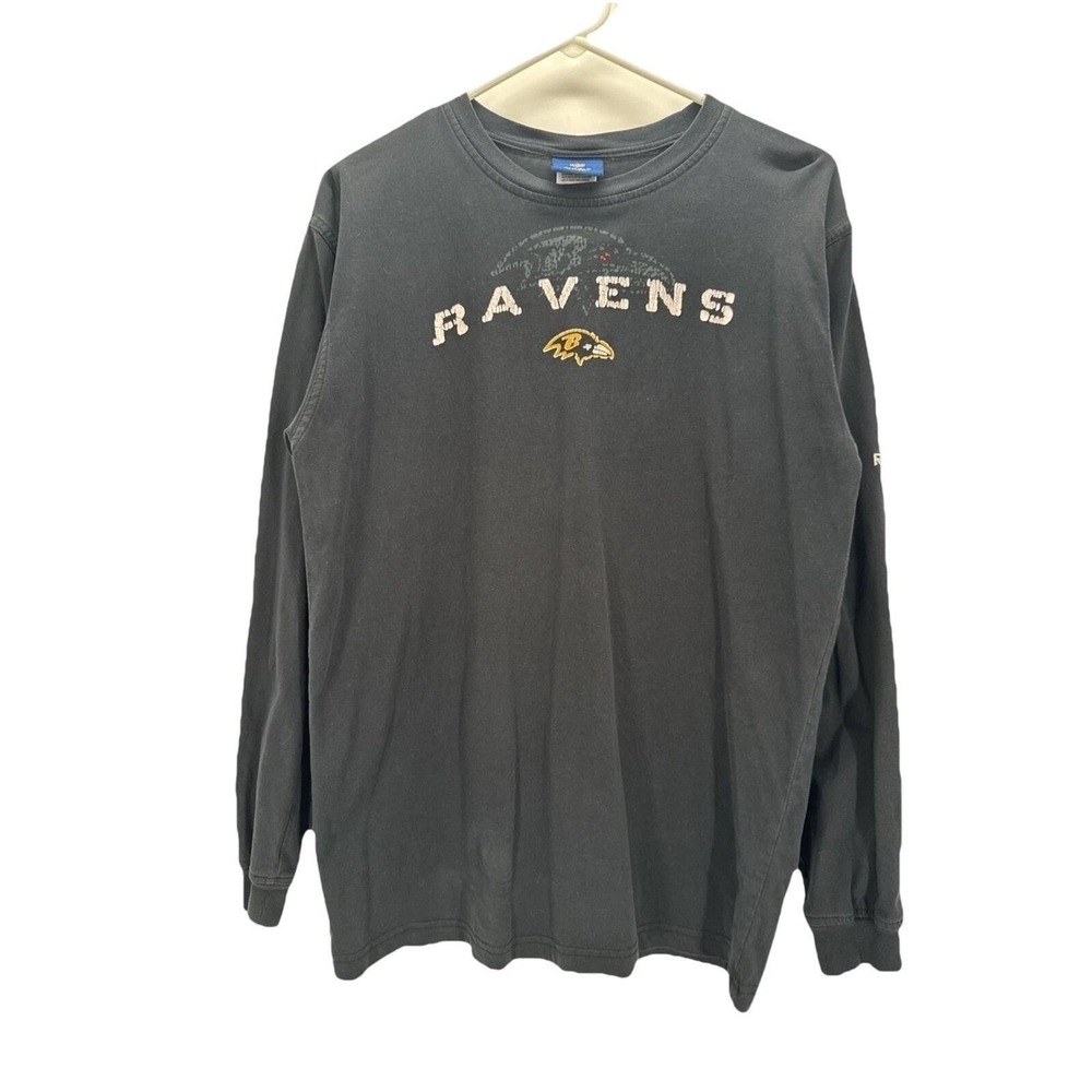 Reebok Baltimore Ravens NFL Onfield Long Sleeve Shirt Black Mens XL - Picture 1 of 10